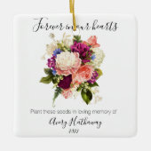 Rosa Rose Lila Orchid Beerdigung Keramikornament (Vorderseite)