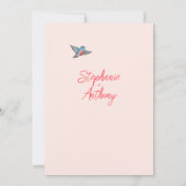 Rosa Rose & Love Bird Pastel Border Wedding Einladung (Rückseite)