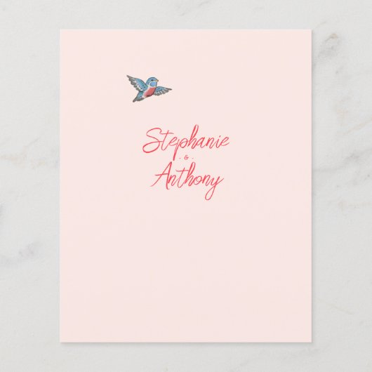 Rosa Rose & Love Bird Pastel Wedel Budget Blush (Rückseite)