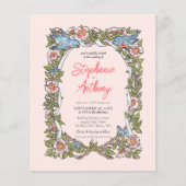 Rosa Rose & Love Bird Pastel Wedel Budget Blush (Vorderseite)