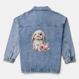 Rosa Rose Love Eared Bunny Rabbit Jeansjacke