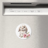 Rosa Rose Love Eared Bunny Rabbit Magnet (In Situ (Geschirrspüler))