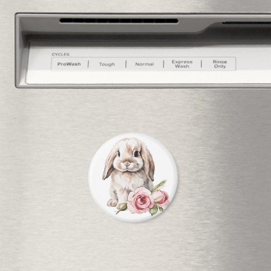 Rosa Rose Love Eared Bunny Rabbit Magnet (In Situ (Geschirrspüler))