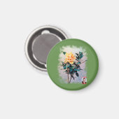 Rosa/Rose Magnet (Vorderseite/Rückseite)