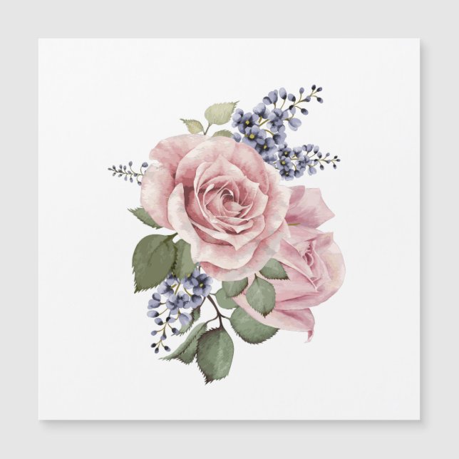 Rosa Rose Magnetkarte (Vorderseite)