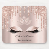 Rosa Rose Makeup Lashes Tropfen Girly Lotus Name Mousepad (Vorne)