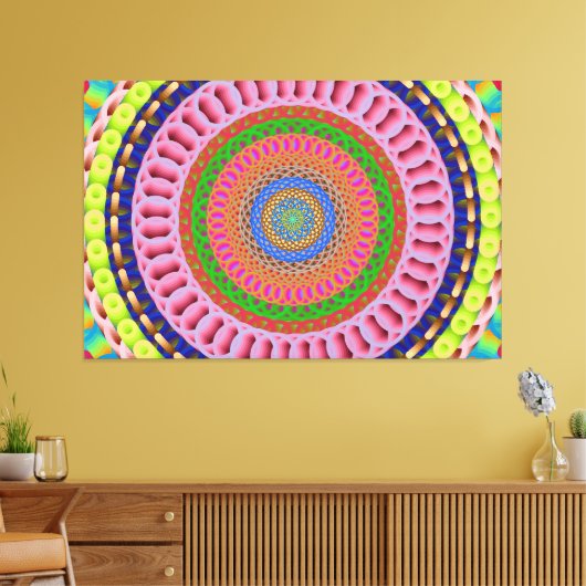 Rosa Rose Mandala Kunstgewerbe Leinwand (Insitu (Wohnzimmer))