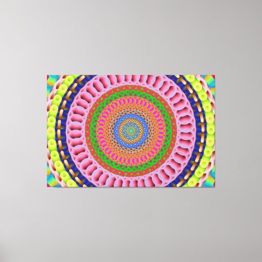 Rosa Rose Mandala Kunstgewerbe Leinwand (Vorderseite)
