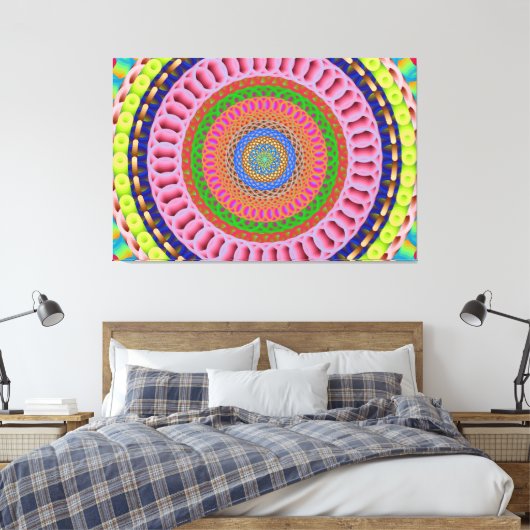 Rosa Rose Mandala Kunstgewerbe Leinwand (Insitu (Schlafzimmer))