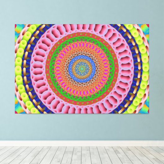 Rosa Rose Mandala Kunstgewerbe Leinwand (Insitu (Holzboden))