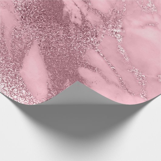 Rosa Rose Mauve Blush Marmor Molten Pastel VIP Geschenkpapier (Ecke)