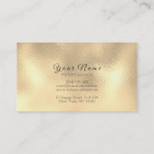 Rosa Rose Metallic Lux Champagne Gold Glass Visitenkarte (Rückseite)