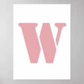 Rosa Rose Minimalistischer Monogramm Poster (Vorne)