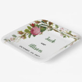 Rosa Rose Minimalistisches Blumengrün Pappteller (Gewinkelt)