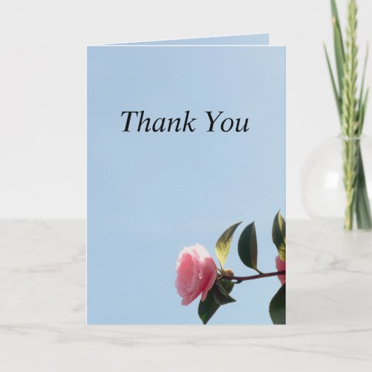 Rosa Rose mit blauem Himmel Danke Karte (Vorderseite)