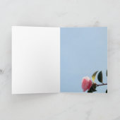 Rosa Rose mit blauem Himmel Danke Karte (Innenseite)