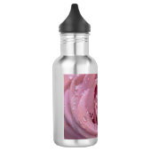 Rosa Rose mit Dewdrops Edelstahlflasche (Links)