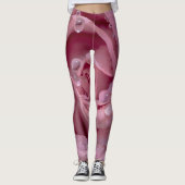 Rosa Rose mit Dewdrops Leggings (Vorderseite)