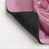 Rosa Rose mit Dewdrops Mousepad (Ecke)