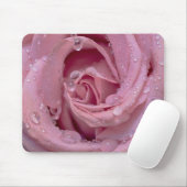 Rosa Rose mit Dewdrops Mousepad (Mit Mouse)
