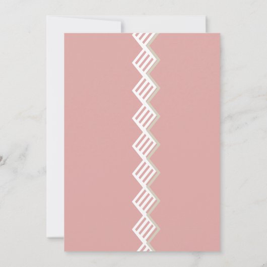 Rosa Rose mit Grünpflanzen Einladung zur Hochzeit (Rückseite)