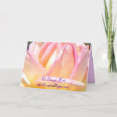 Rosa Rose mit lila Wisteria-Raum-Kunst-Karte Karte (Rückseite)