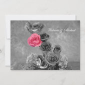 Rosa Rose mit Monogramm (Vorderseite)