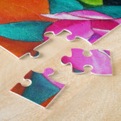 Rosa Rose mit orangefarbener Aquarellkunst Puzzle (Seite)