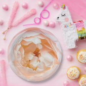 Rosa Rose mit rosa Blüte Pappteller (Party)