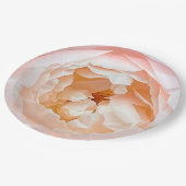 Rosa Rose mit rosa Blüte Pappteller (Schrägansicht)