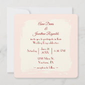 Rosa Rose mit rotem Wachs Siegel zum Hochzeitsfeie Einladung (Rückseite)