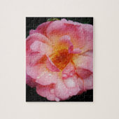 Rosa Rose mit schwarzem Hintergrund/ Taubenschlag Puzzle (Vertikal)