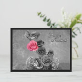 Rosa Rose mit schwarzem und weißem Hintergrund (Stehend Vorderseite)