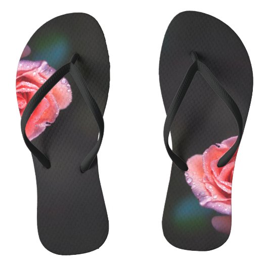 Rosa Rose mit Tau Badesandalen (Fußbett)
