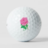 Rosa Rose mit Text Titleist Golfball (Vorderseite)