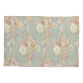 Rosa Rose mit weißem Rosa im Hintergrund Kissenbezug (Rückseite)