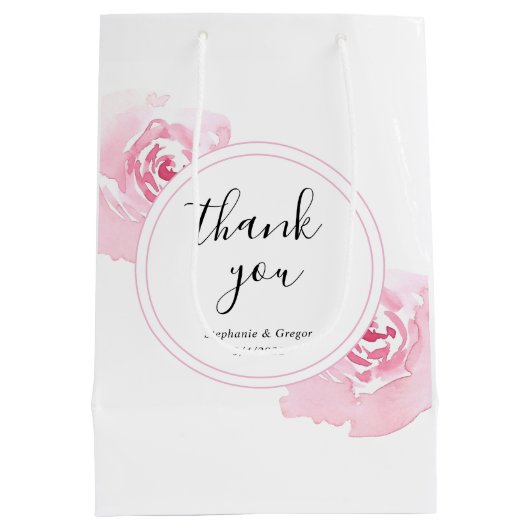 Rosa Rose Mittlere Geschenktüte (Rückseite)