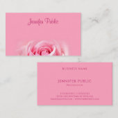 Rosa Rose Moderner Handschrift Text Elegant Einfac Visitenkarte (Vorne/Hinten)