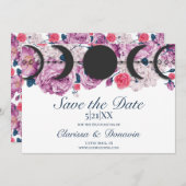 Rosa Rose Moon Phase Wiccan Handfasts Save The Date (Vorne/Hinten)