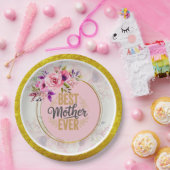 Rosa Rose Muttertag I Beste Mutter überhaupt Pappteller (Party)