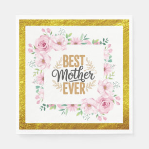 Rosa Rose Muttertag I Beste Mutter überhaupt Serviette