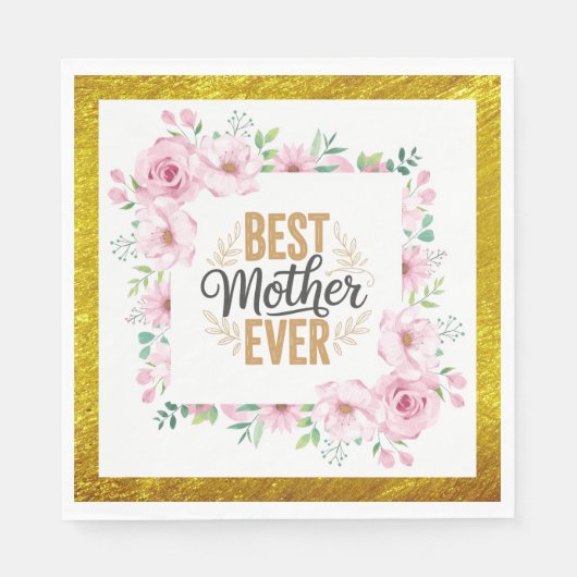 Rosa Rose Muttertag I Beste Mutter überhaupt Serviette (Vorderseite)