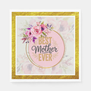Rosa Rose Muttertag I Beste Mutter überhaupt Serviette