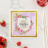 Rosa Rose Muttertag I Beste Mutter überhaupt Serviette (Beispiel)