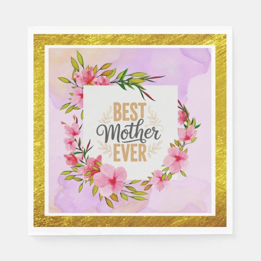 Rosa Rose Muttertag I Beste Mutter überhaupt Serviette (Vorderseite)