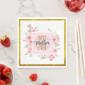Rosa Rose Muttertag I Beste Mutter überhaupt Serviette (Beispiel)