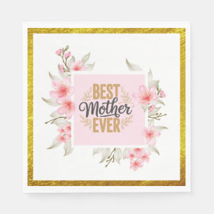 Rosa Rose Muttertag I Beste Mutter überhaupt Serviette