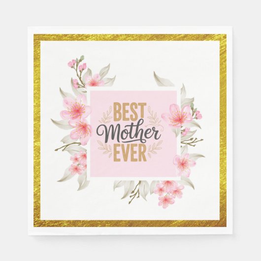 Rosa Rose Muttertag I Beste Mutter überhaupt Serviette (Vorderseite)