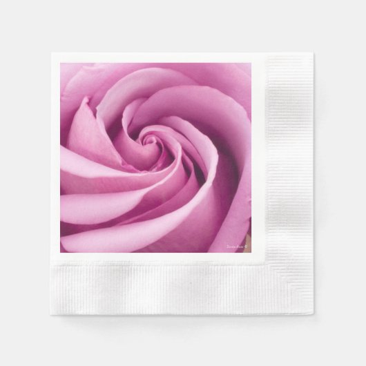 Rosa Rose nach Perfektion geklappt - Papier Napkin Serviette (Vorderseite)