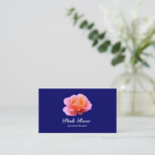 Rosa Rose - Navy Blue Visitenkarte (Stehend Vorderseite)